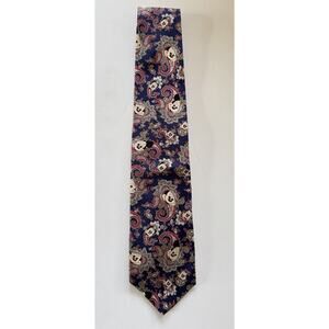 Mickey Mouse Tie Balancine the Tie Works VTG Blue Paisley Men Tie 59"